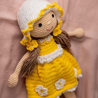 Handmade Amigurumi Doll in Yellow Floral Dress (20)