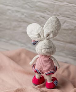 Handmade Amigurumi Bunny Rabbit in Pink Dress (4)